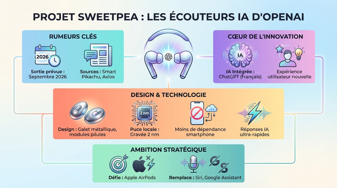 Projet Sweetpea écouteurs IA OpenAI