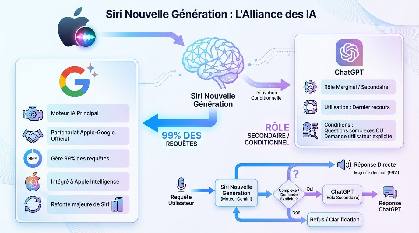 Illustration du nouveau Siri propulsé par l'alliance entre Apple et Google Gemini