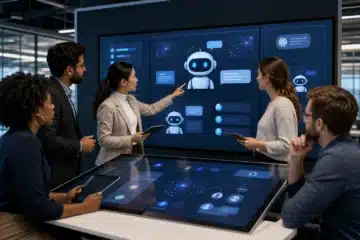 Équipe professionnelle analysant erreurs courantes avec chatbots IA
