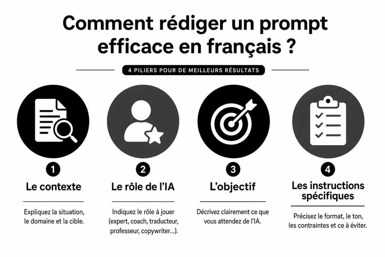 7 modèles de prompts en français pour obtenir enfin des réponses vraiment utiles , Comment rédiger un prompt efficace en français?