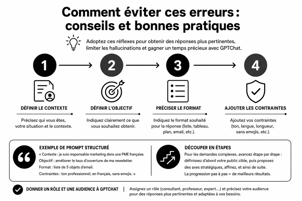 5 erreurs que tout le monde fait avec les chatbots IA (et comment les éviter) , Comment éviter ces erreurs: conseils et bonnes pratiques
