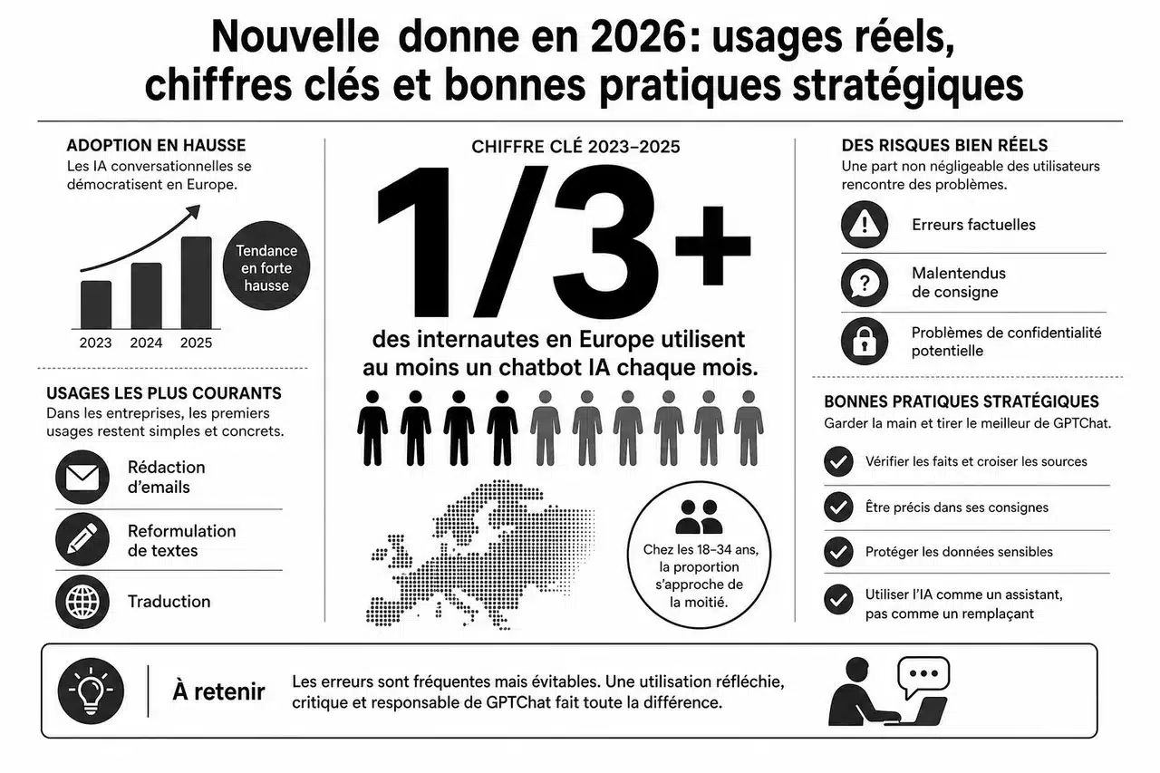 5 erreurs que tout le monde fait avec les chatbots IA (et comment les éviter) , Nouvelle donne en 2026: usages réels, chiffres clés et bonnes pratiques stratégiques
