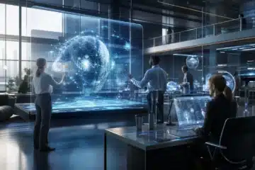 Intelligence artificielle ChatGPT avec interface et symboles numériques