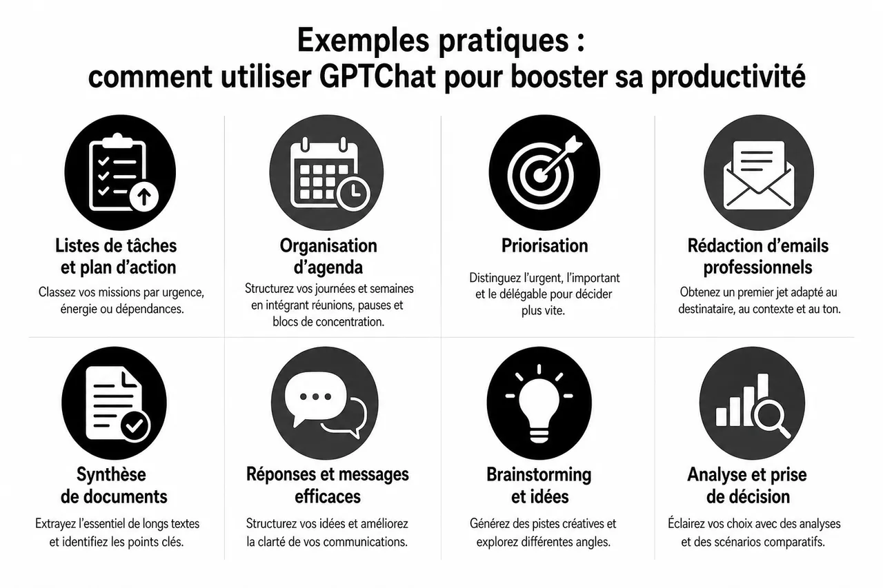 Comment booster votre productivité quotidienne avec une IA sans devenir dépendant? , Exemples pratiques: comment utiliser GPTChat pour booster sa productivité