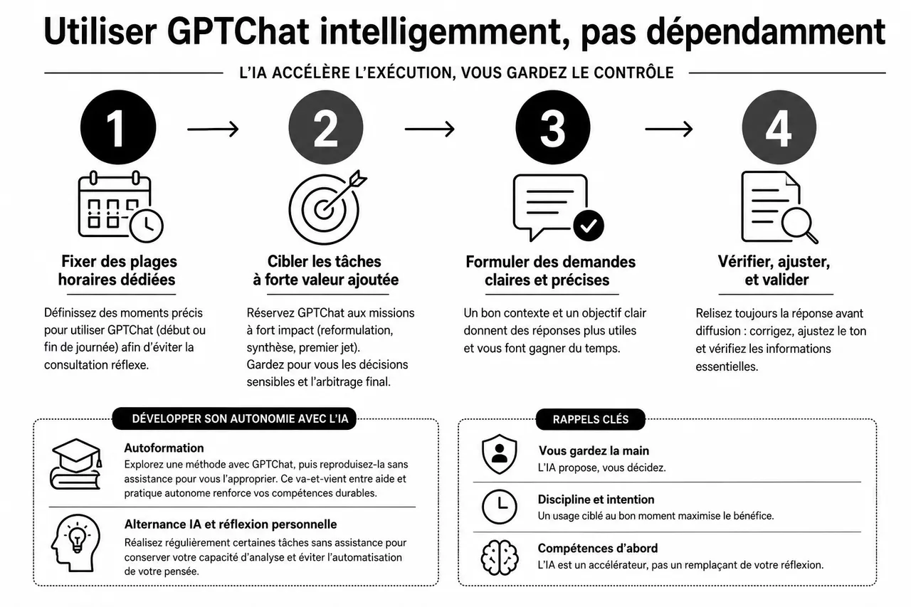 Comment booster votre productivité quotidienne avec une IA sans devenir dépendant? , Intégrer GPTChat dans sa routine sans en devenir dépendant