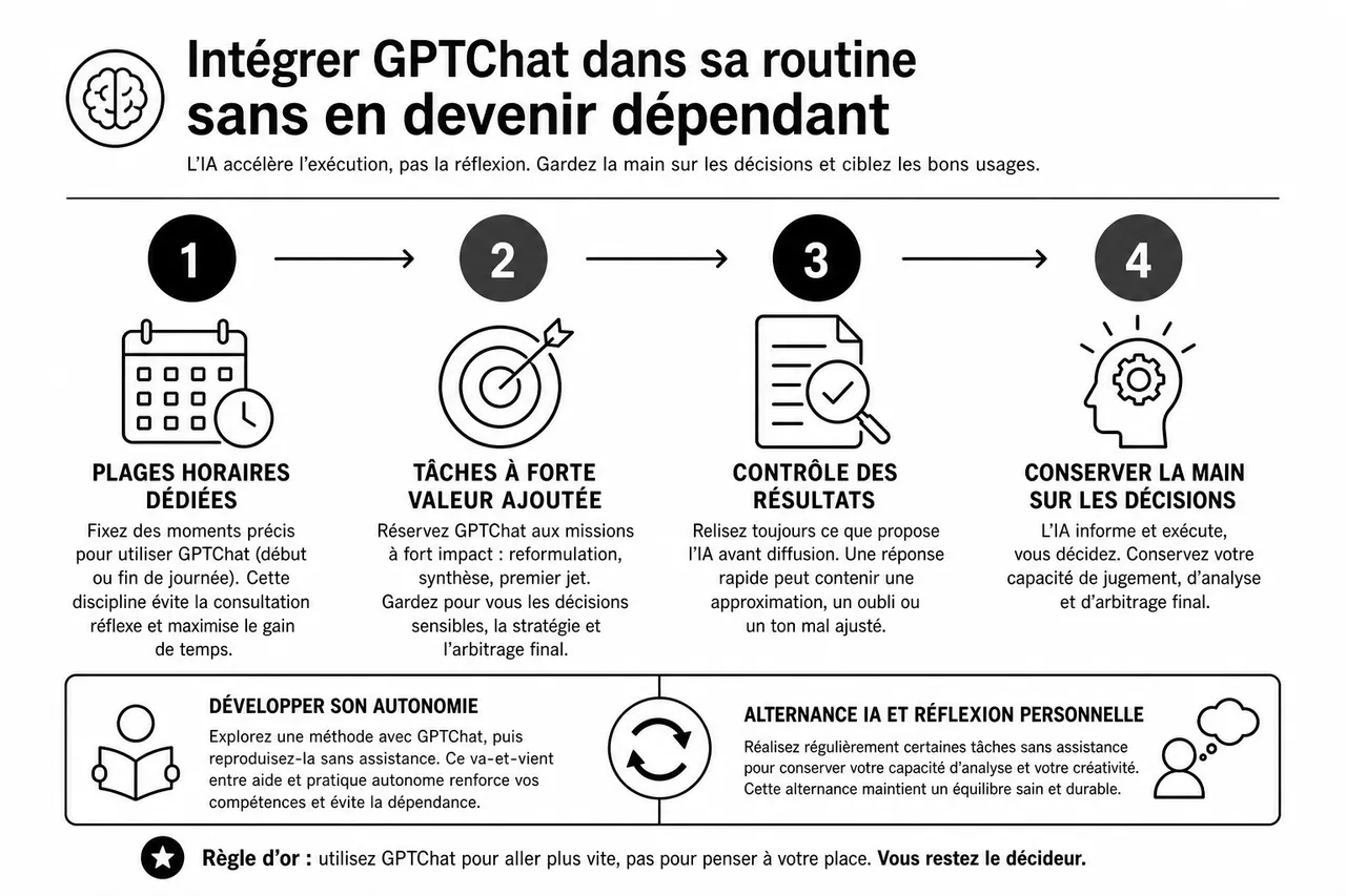Comment booster votre productivité quotidienne avec une IA sans devenir dépendant? , Intégrer GPTChat dans sa routine sans en devenir dépendant