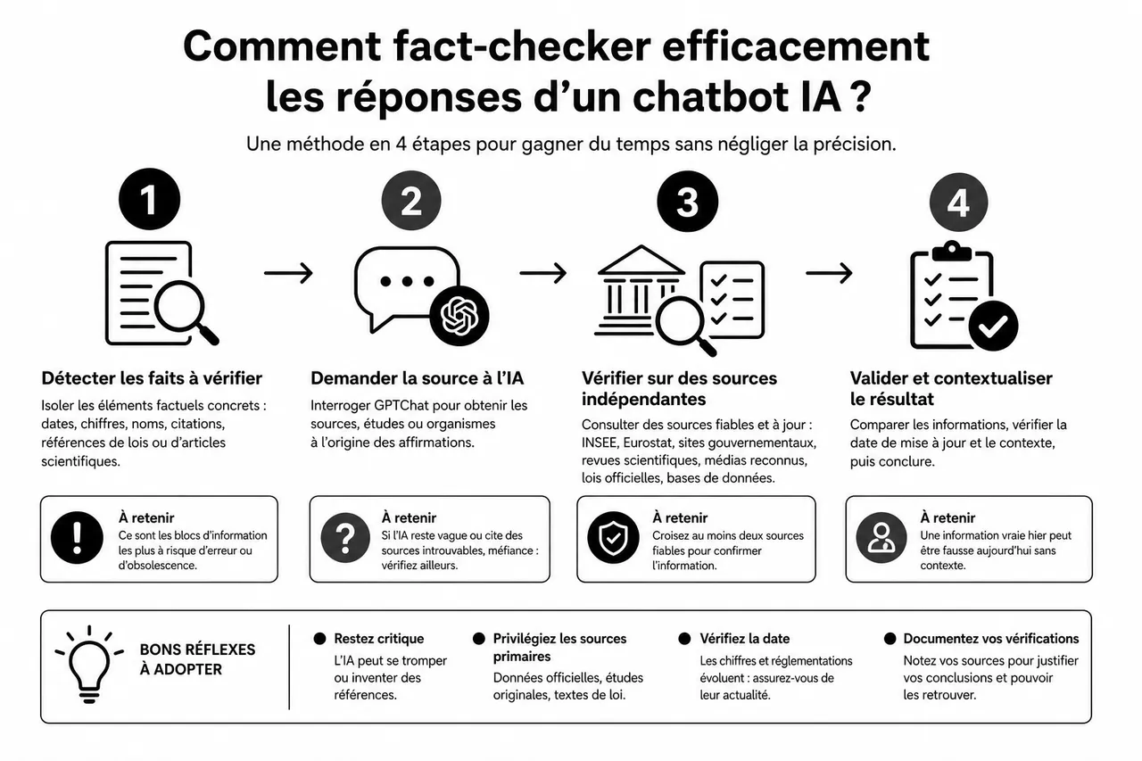 Comment vérifier les réponses d’un chatbot IA (sans y passer des heures)? , Comment fact-checker efficacement les réponses d’un chatbot IA?